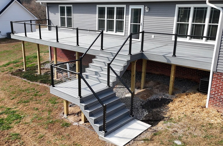 gray patio outside a house