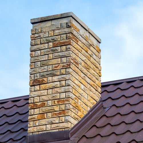 chimney on a home's roof