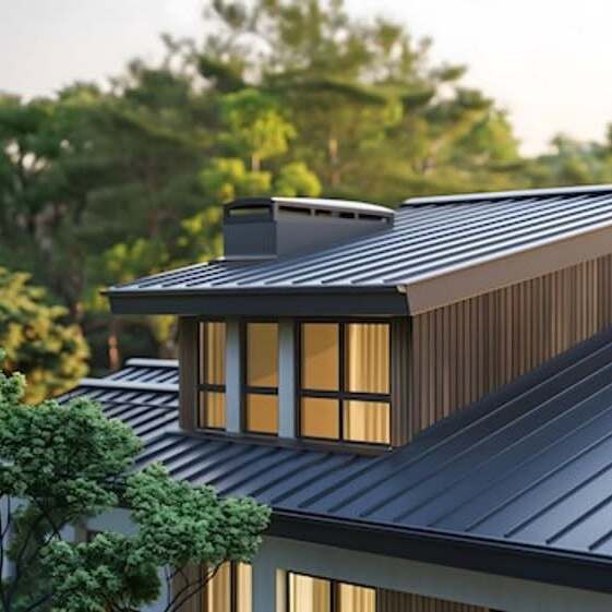 A metal roof