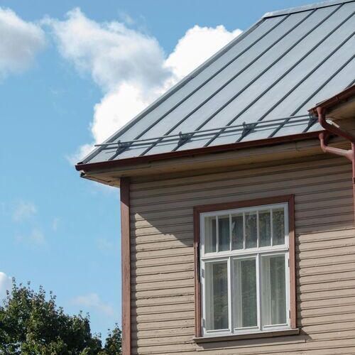 corner of a standing seam metal roof
