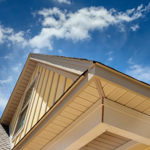 soffit and fascia along the edge of a roof
