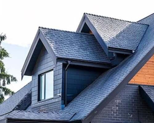 A shingle roof installation